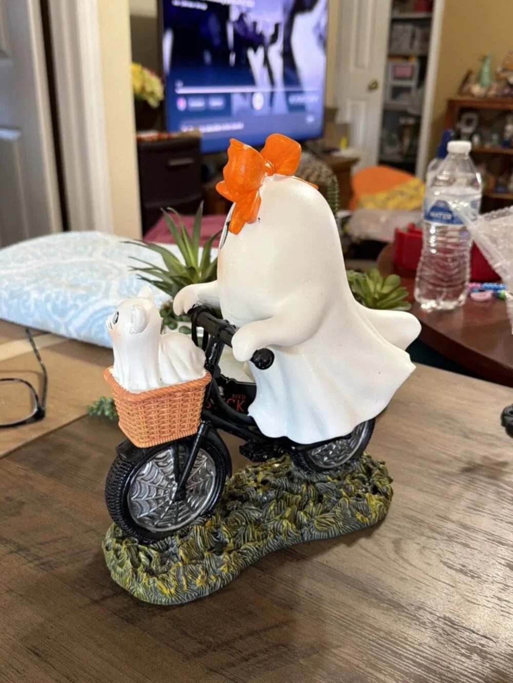 Broomstick BLVD Viral Adorable Ghost Riding A Bicycle With Her Ghost Cat